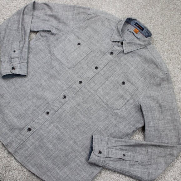 Tailor Vintage Luxe Performance Shirt Adult XL Gray Long Sleeve Stretch Button - Picture 3 of 10